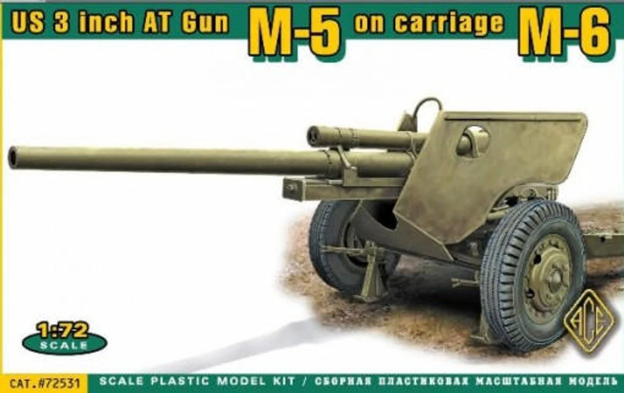 ACE Model 1/72 Ace Models US 3 inch AT Gun M5 on carriage M6 (late)