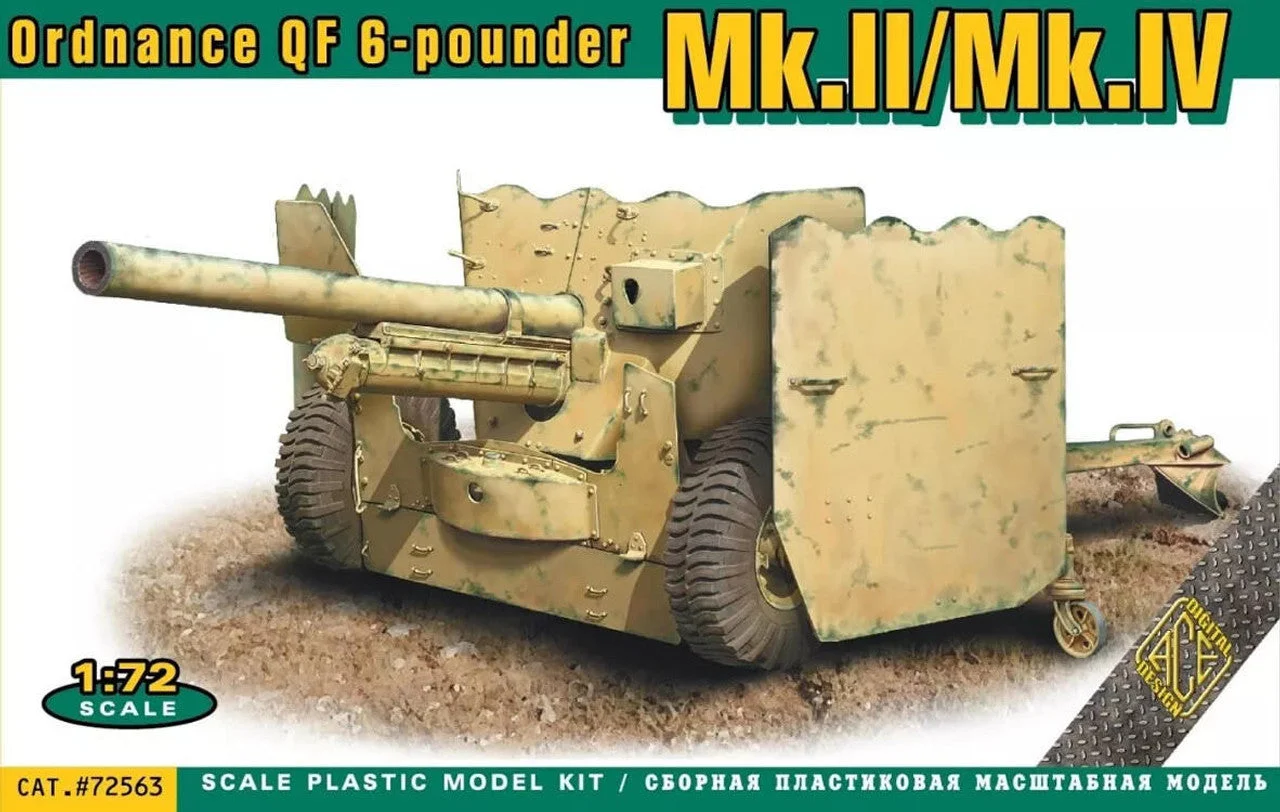 ACE Model 1/72 Ace Ordnance QF 6-pounder Mk.II/Mk.IV