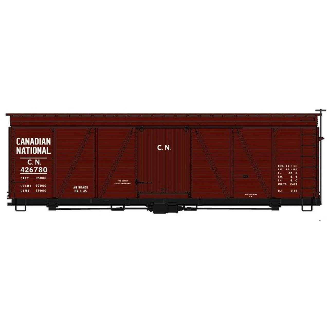 Accurail 81541 HO Scale Canadian National 36' Fowler Wood Boxcar Single Car Random Number