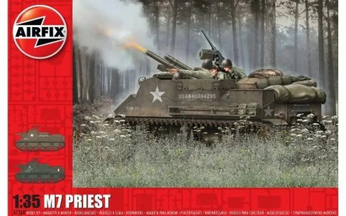 1/35 Airfix M7 Priest Self-Propelled Gun US Army Plastic Model Kit