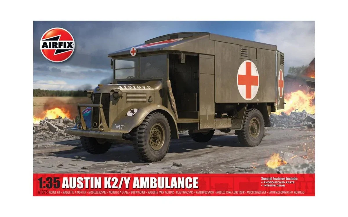 1/35 Airfix Austin K2/Y Ambulance WWII British Military Vehicle Plastic Model Kit