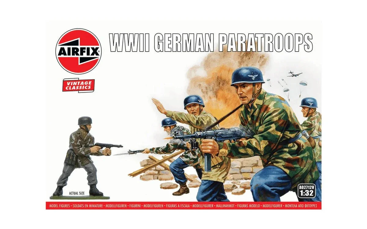 1/32 WWII German Paratroops Figure Set (x14) - Airfix
