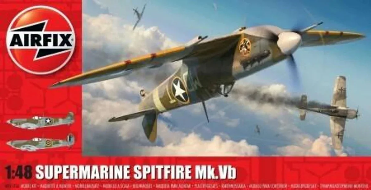 1/48 Airfix Supermarine Spitfire Mk.Vb RAF Fighter Plastic Model Kit