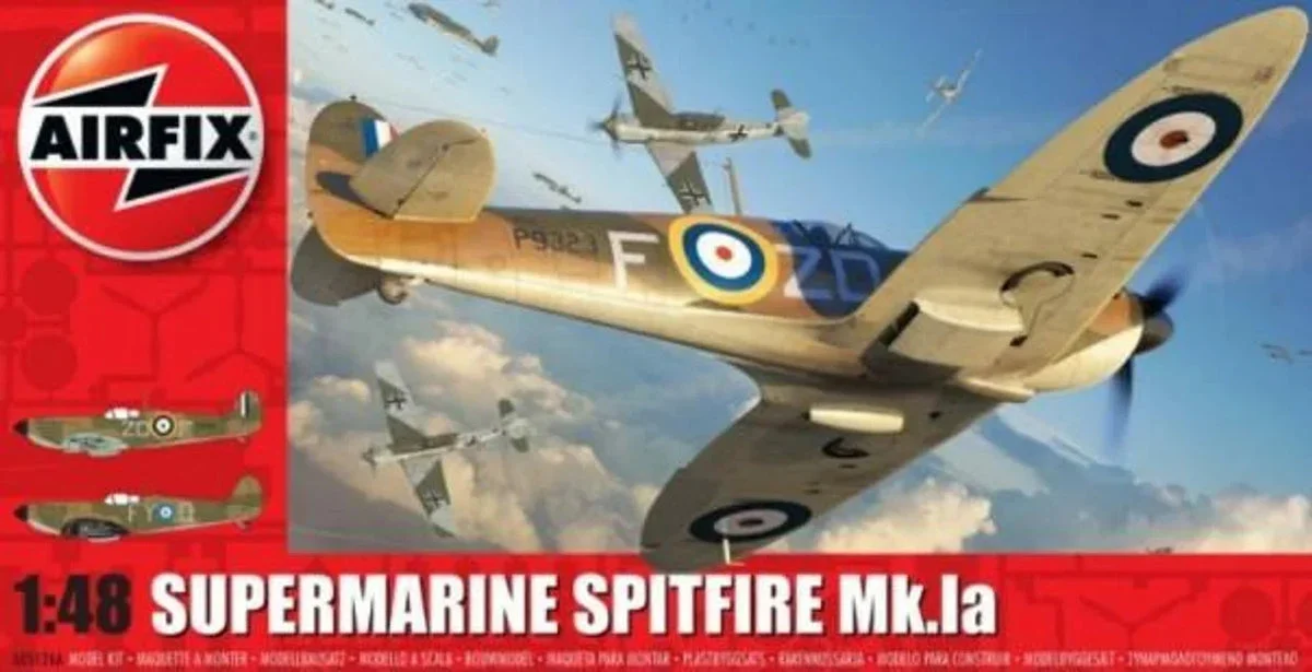 1/48 Airfix Supermarine Spitfire Mk.Ia RAF Fighter Plastic Model Kit