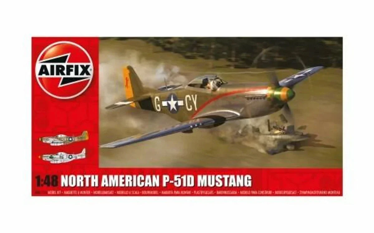 1/48 Airfix North American P-51D Mustang Fighter Plastic Model Kit