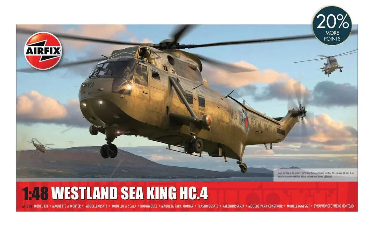 1/48 Airfix Westland Sea King HC.4 Helicopter Plastic Model Kit