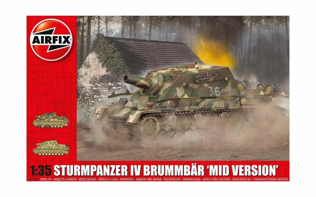 1/35 Airfix Sturmpanzer IV Brummbar Mid Version German Assault Gun Plastic Model Kit