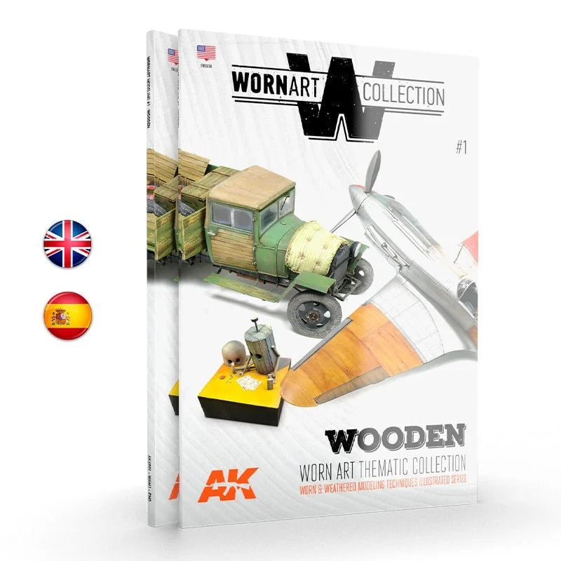 AK Interactive Worn Art Collection 01 - Wooden - English | 4901