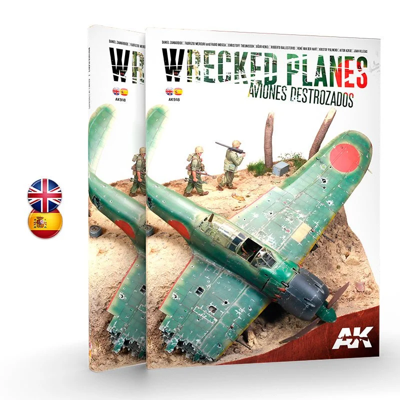 AK Interactive Wrecked Planes - Aviones Destrozados, Bilingual