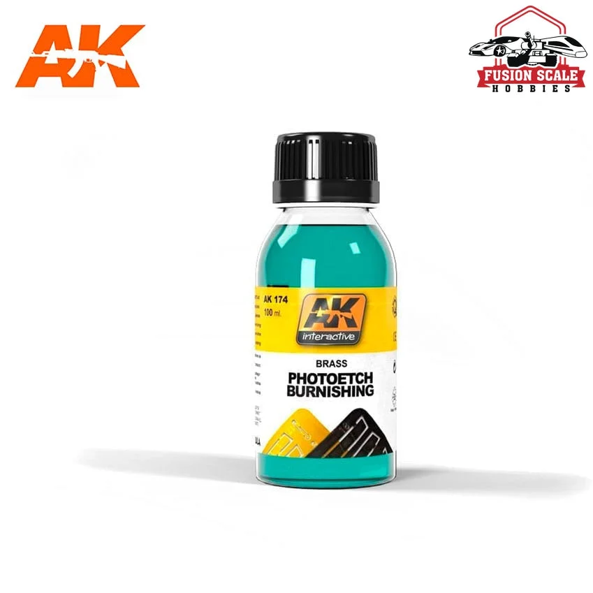 AK Interactive Brass Photo-Etch Burnishing Fluid 100ml Bottle