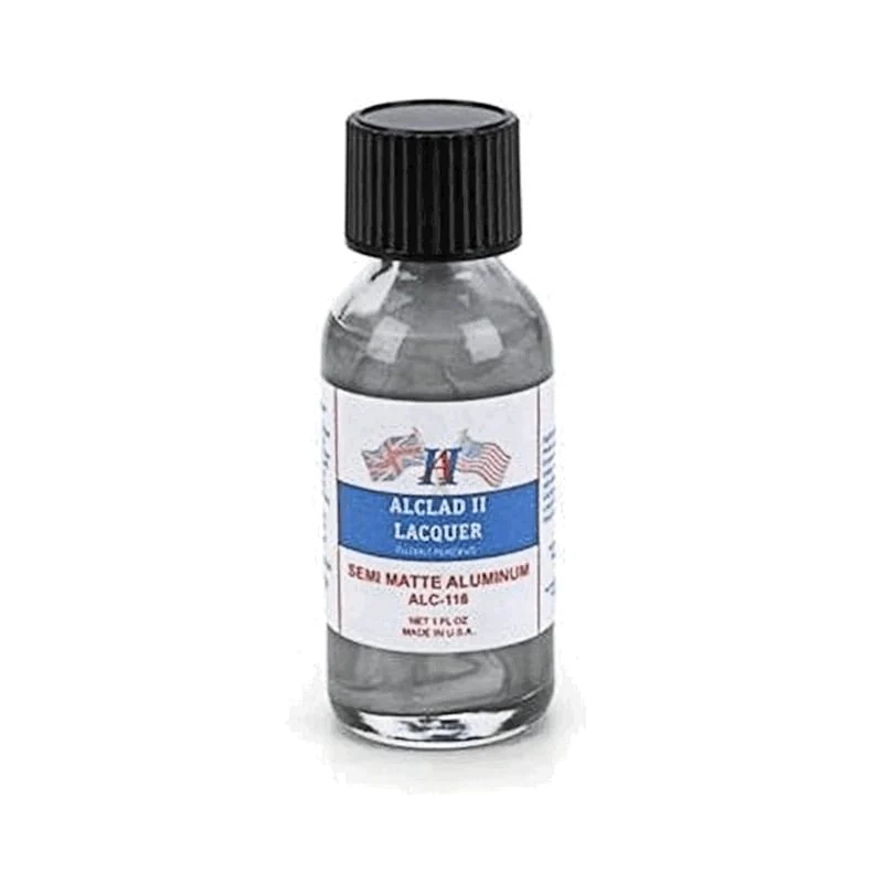 Alclad II Semi-Matte Aluminium Metallic Lacquer Paint 1 oz ALC-116