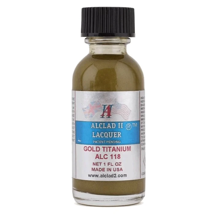 Alclad II Titanium Gold High Shine Lacquer Paint 1 oz ALC-118
