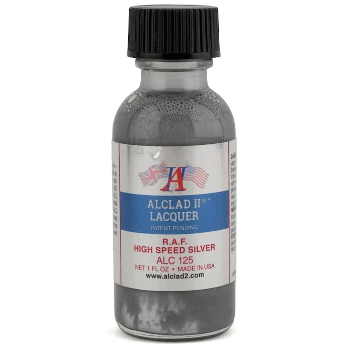 Alclad II RAF High Speed Silver Metallic Lacquer Paint 1 oz ALC-125