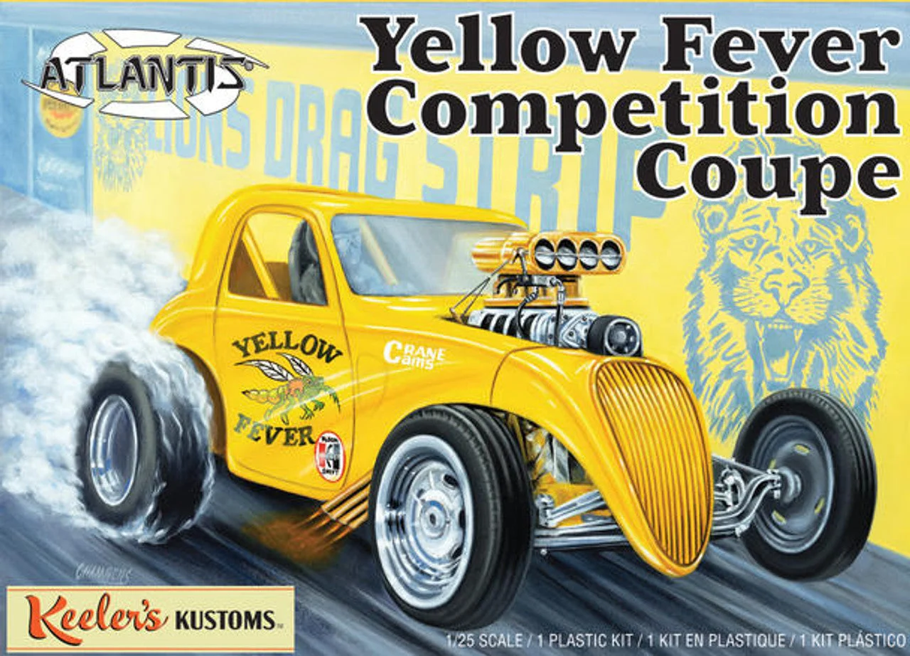 Atlantis Models 1/25 Models Keelers Kustoms Yellow Fever Dragster Plastic Kit