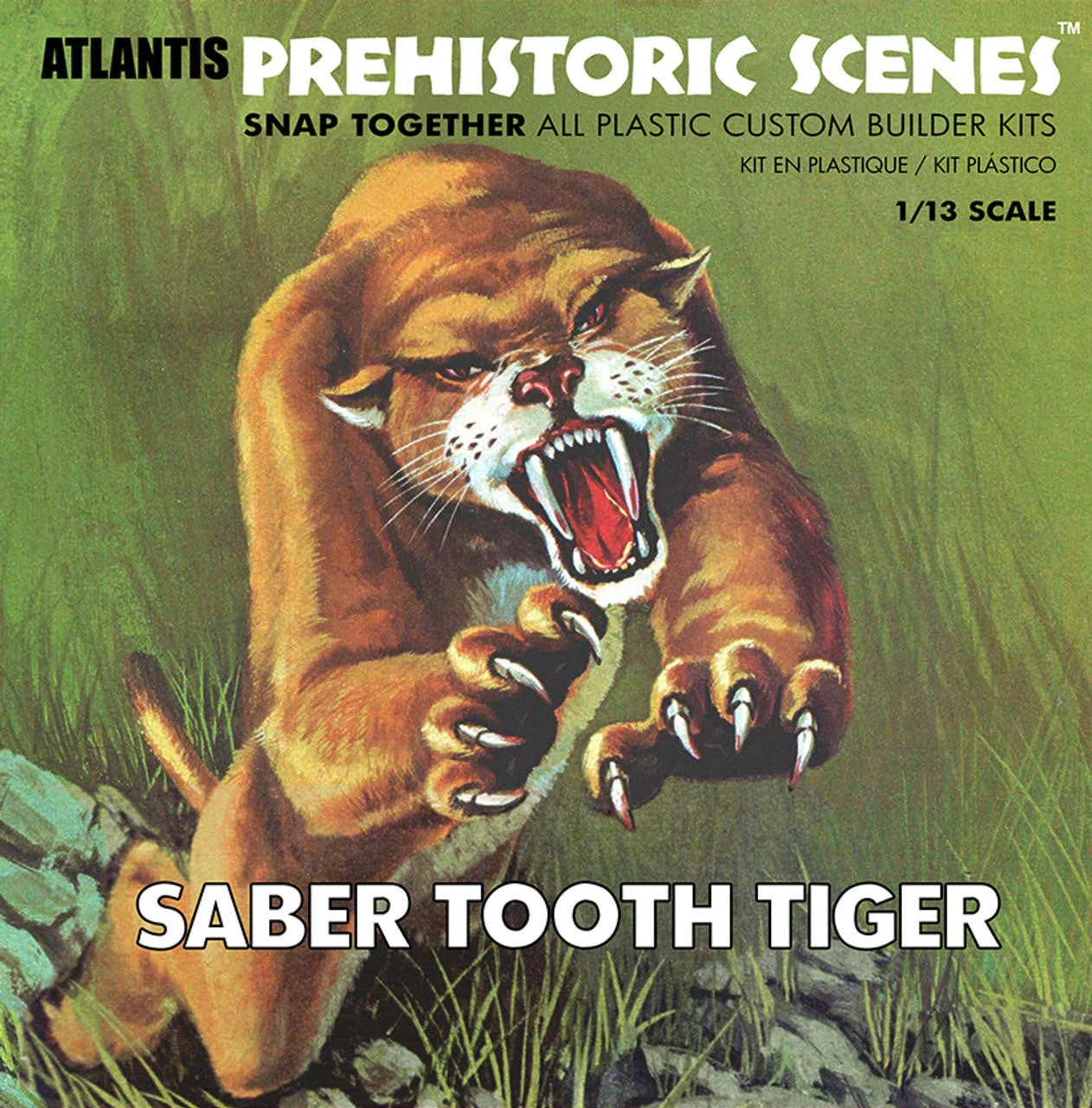 Atlantis Models 1/13 Prehistoric Scenes Saber Tooth Tiger Plastic Model Kit