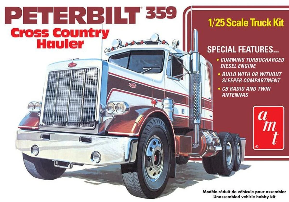 AMT 1/25 Peterbilt 359 Cross Country Hauler Plastic Model Kit