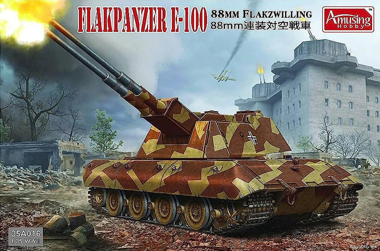 Amusing Hobby 1/35 Amusing Hobby E-100 8.8cm Flakzwilling