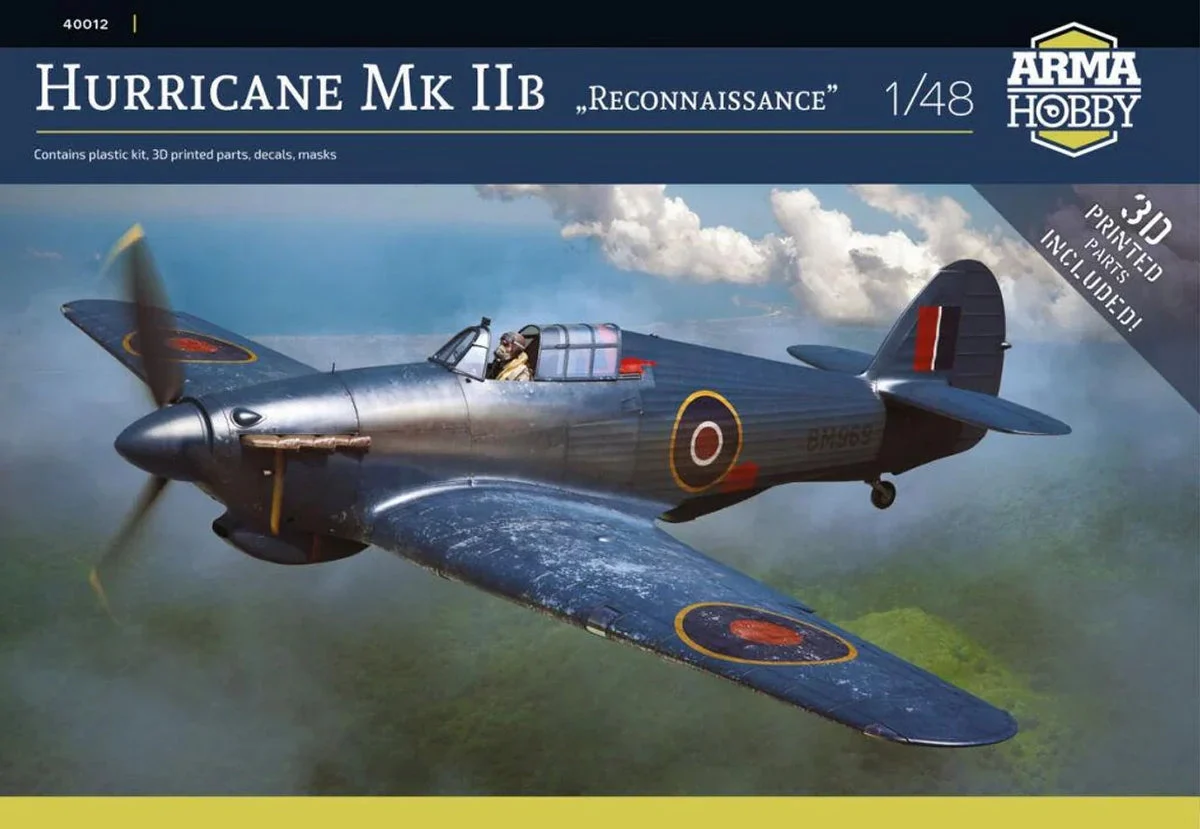 1/48 Arma Hurricane Mk IIb Reconnaissance Plastic Model Kit - Arma Hobby