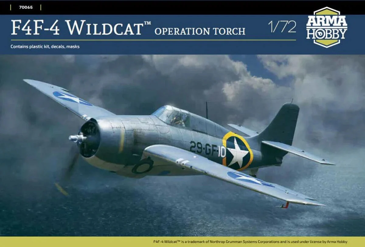 1/72 Arma F4F Wildcat Operation Torch Plastic Model Kit - Arma Hobby