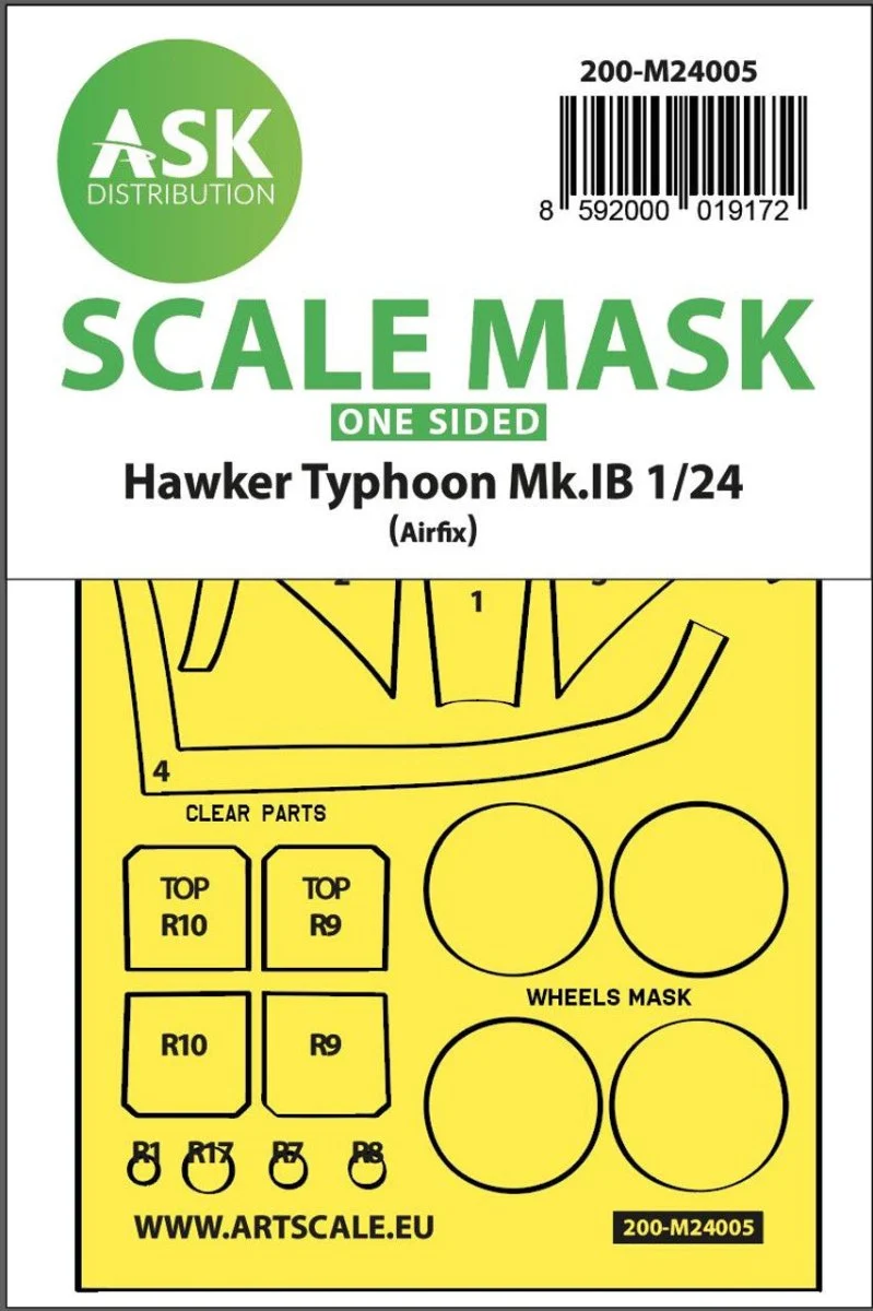 Art Scale 1/24 Art Scale Hawker Typhoon Mk.IB one-sided express masks for Airfix