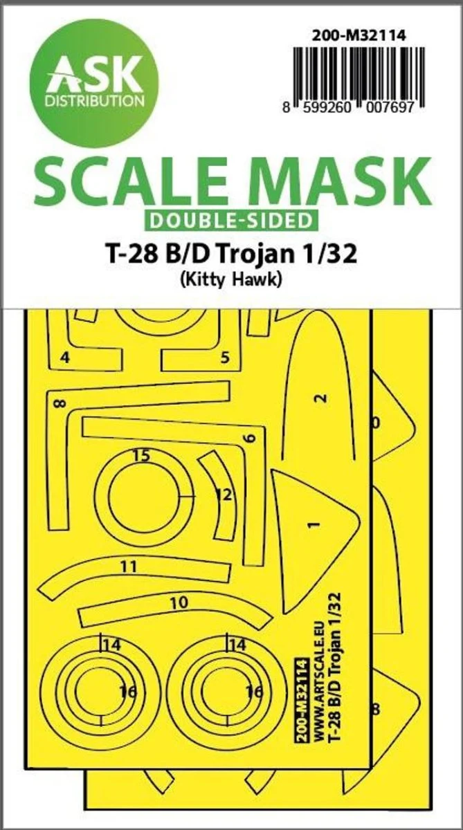 Art Scale 1/32 Art Scale 28-B/D Trojan double-sided express fit mask for Kitty Hawk