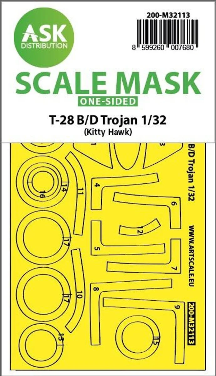 Art Scale 1/32 Art Scale 28-B/D Trojan one-sided express fit mask for Kitty Hawk