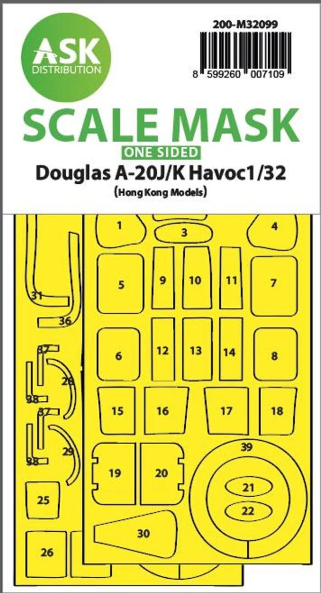 Art Scale 1/32 Art Scale A-20J/K Havoc - one-sided express mas for HK Models