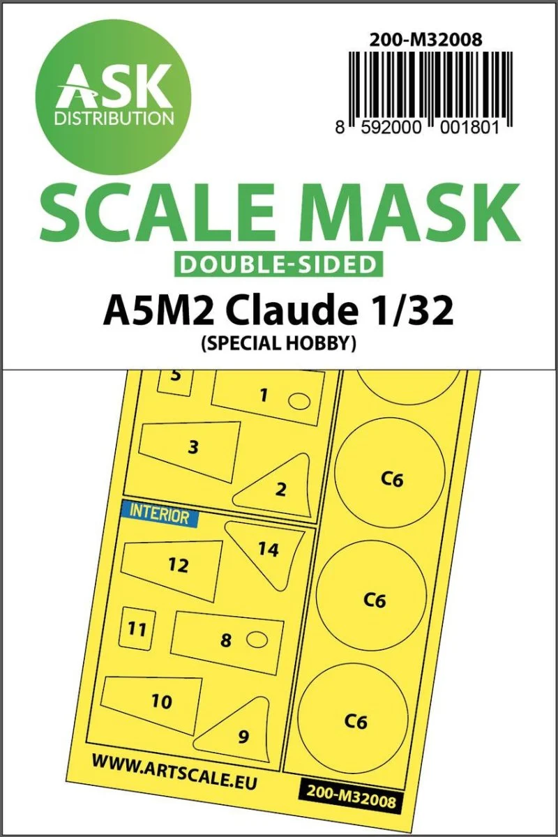 Art Scale 1/32 Art Scale A5M2 Claude double-sided express mask for Special Hobby