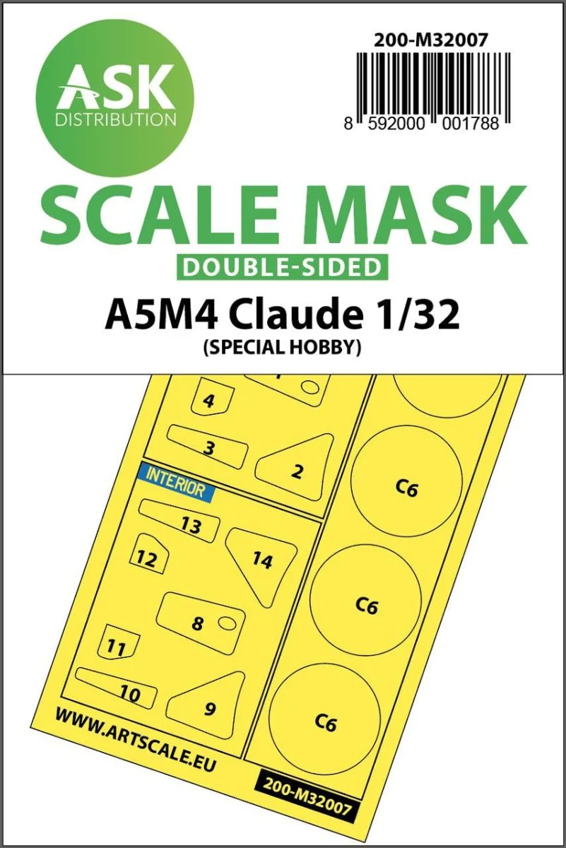 Art Scale 1/32 Art Scale A5M4 Claude double-sided express mask for Special Hobby