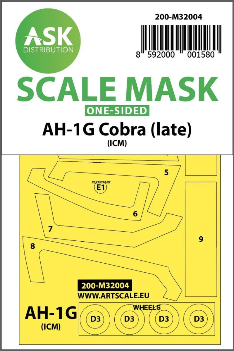 Art Scale 1/32 Art Scale AH-1G Cobra (late) one-sided for ICM/Special Hobby