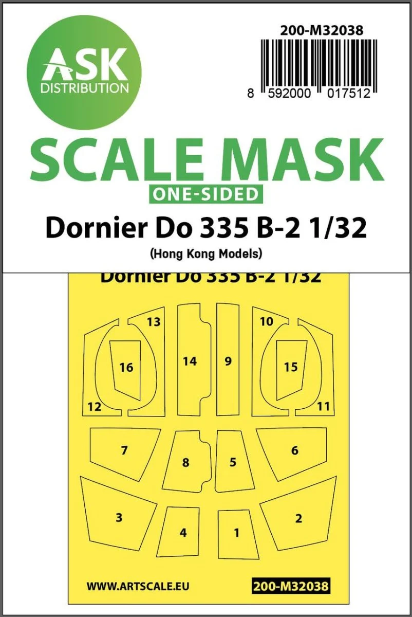 Art Scale 1/32 Art Scale Dornier Do 335B-2 one-sided mask for HK Models