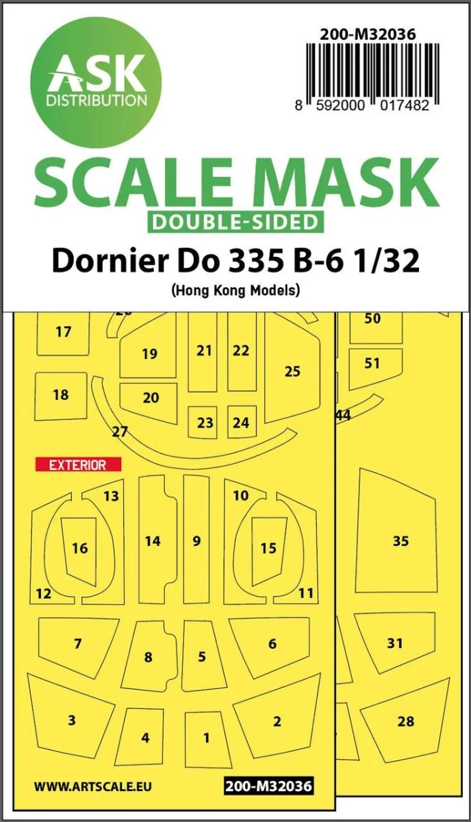 Art Scale 1/32 Art Scale Dornier Do 335B-6 double-sided mask for HK Models
