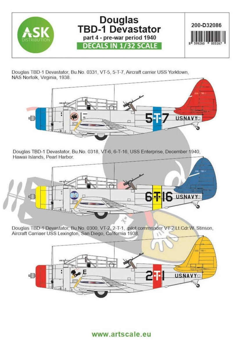Art Scale 1/32 Art Scale Douglas TBD-1 Devastator part 4 - pre-war period 1940