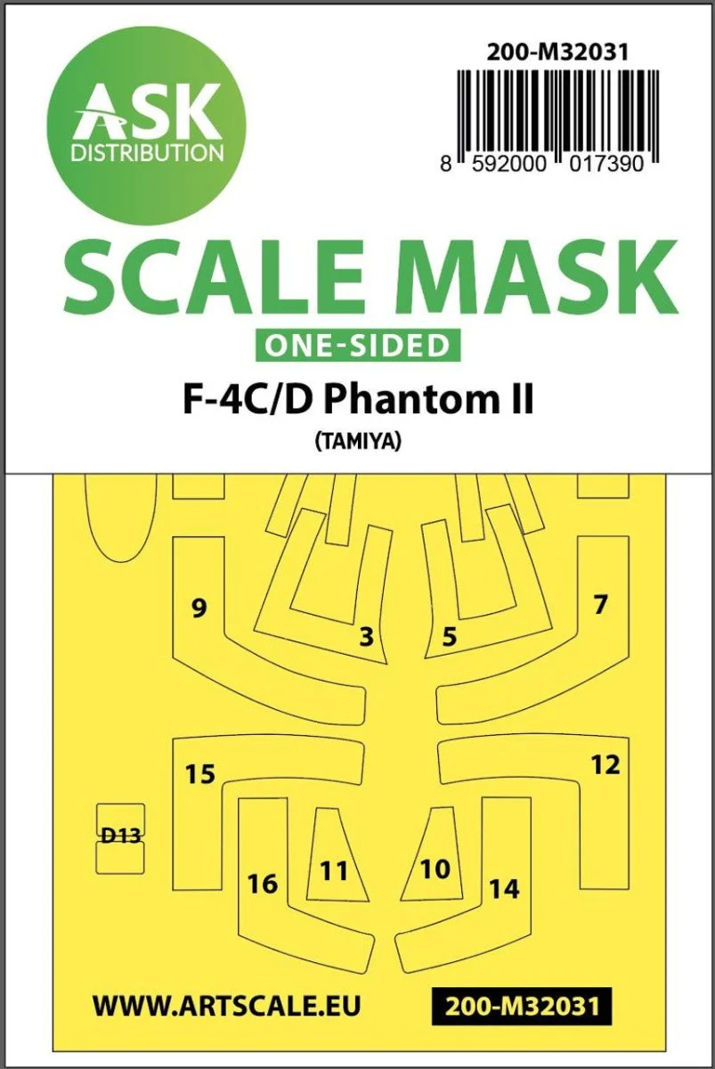 Art Scale 1/32 Art Scale F-4C/D Phantom one-sided mask for Tamiya