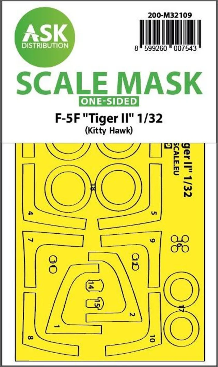 Art Scale 1/32 Art Scale F-5F Tiger II one-sided express fit mask for Kitty Hawk
