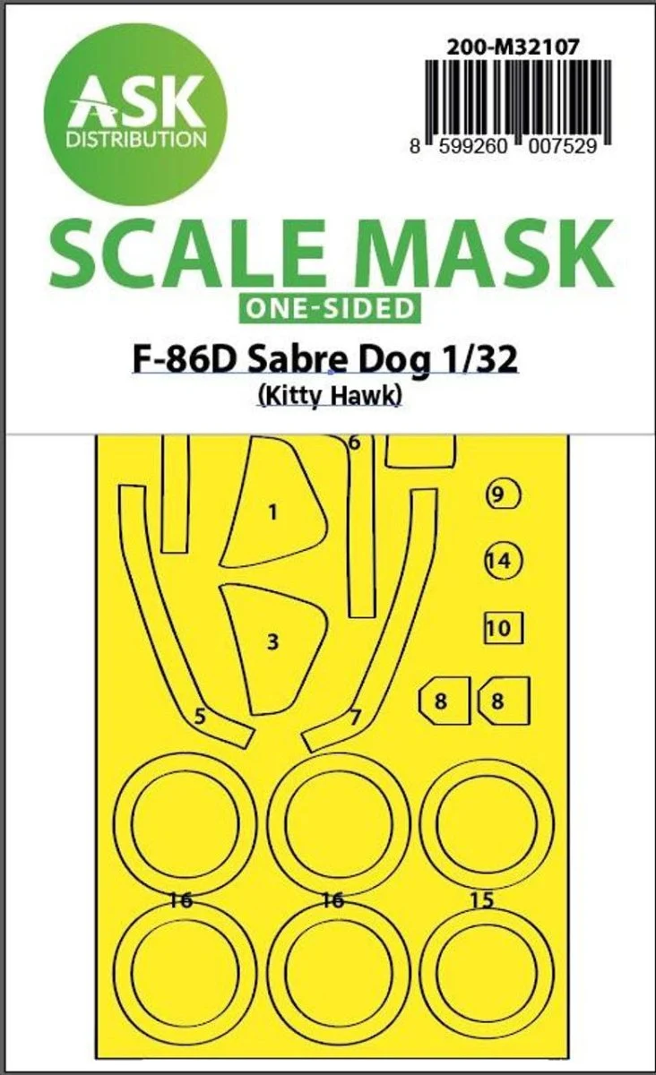 Art Scale 1/32 Art Scale F-86D Sabre Dog one-sided express fit mask