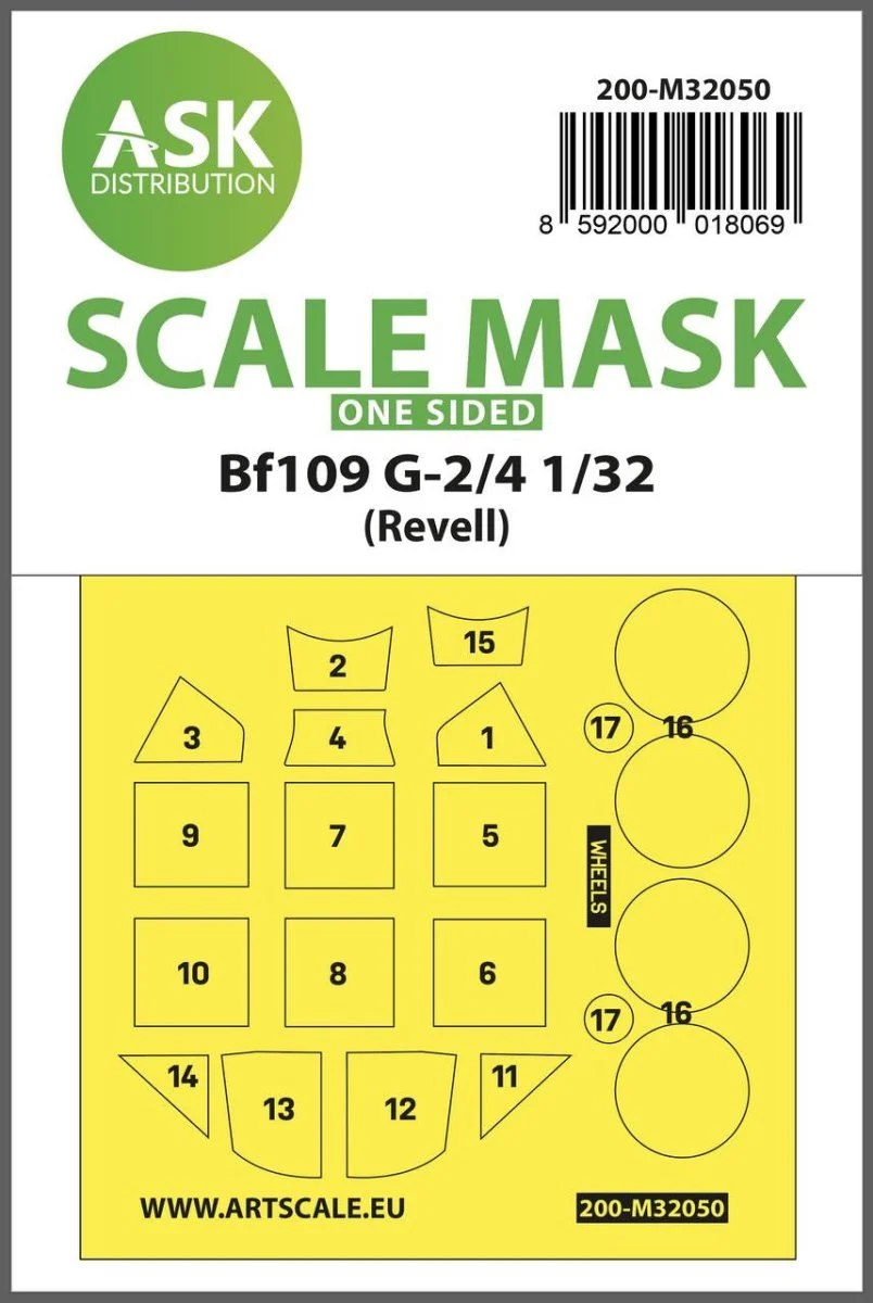 Art Scale 1/32 Art Scale Messerschmitt Bf 109G-2/G-4 one-sided express masks for Revell