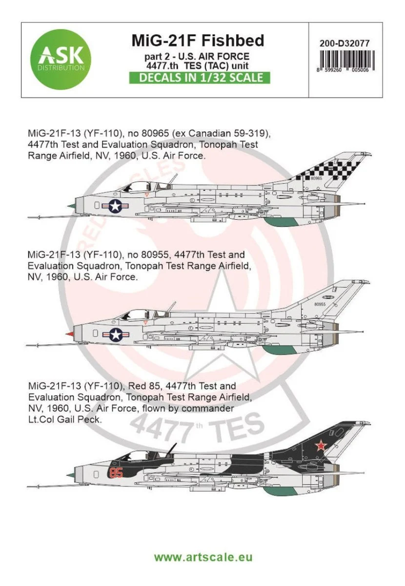 Art Scale 1/32 Art Scale MiG-21F-13 Fishbed part 2 - US Air Force TES (TAC) unit