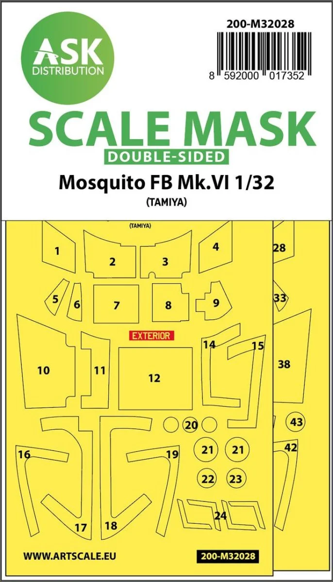 Art Scale 1/32 Art Scale Mosquito FB Mk.VI double-sided express masks for Tamiya