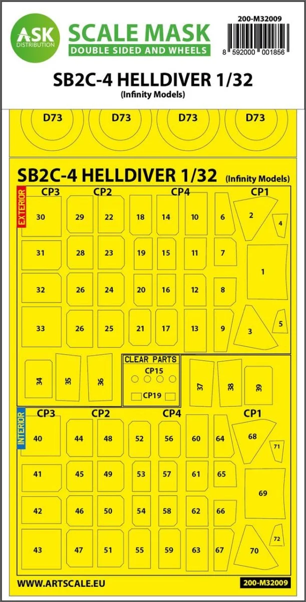 Art Scale 1/32 Art Scale SB2C-4 Helldiver double-sided express mask for Infinity kit