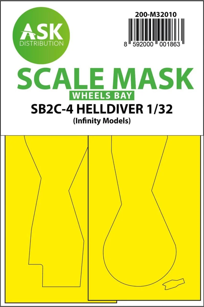 Art Scale 1/32 Art Scale SB2C-4 Helldiver wheel bays express mask for Infinity kit