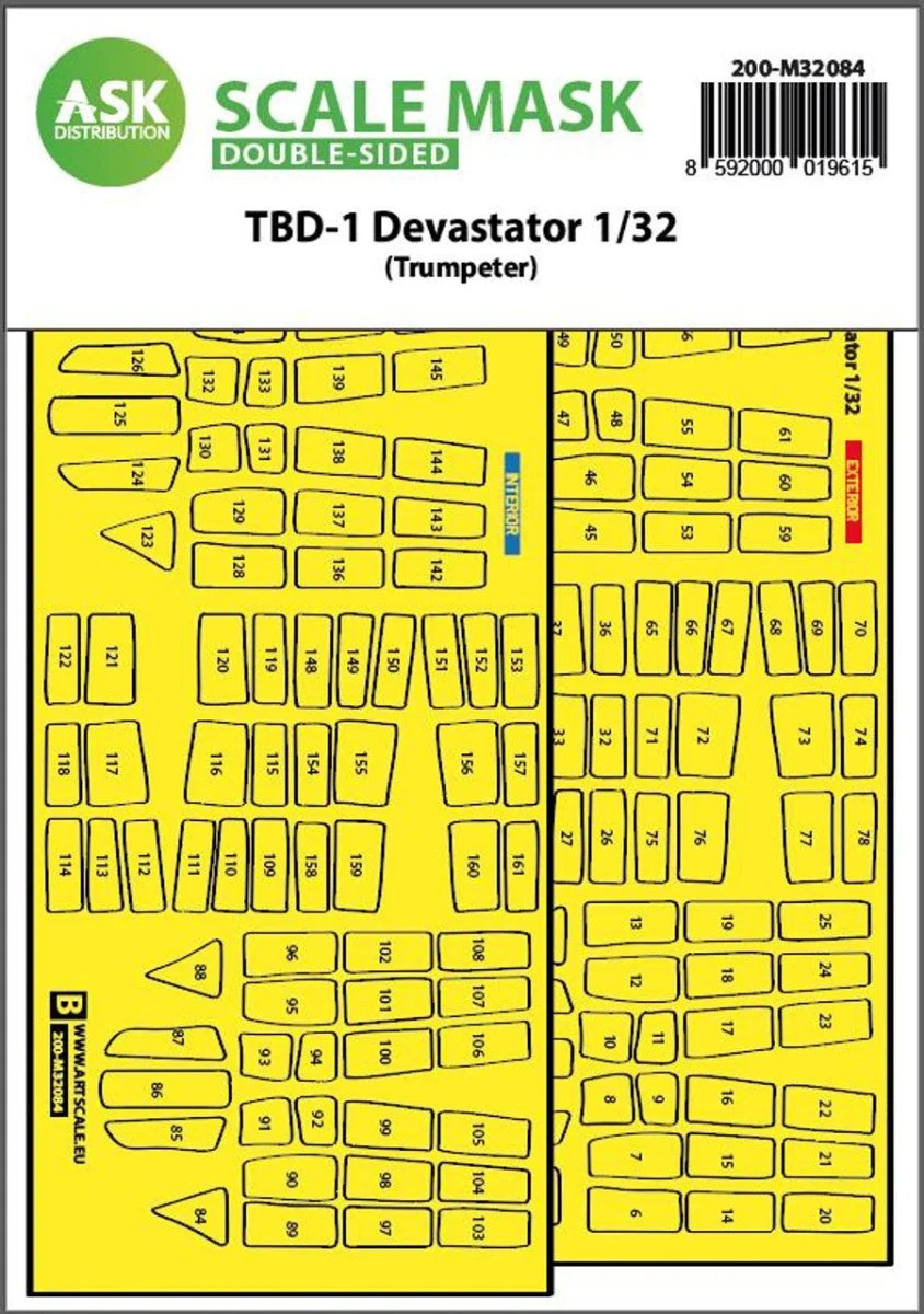 Art Scale 1/32 Art Scale TBD-1 Devastator double-sided express fit mask for Trumpeter