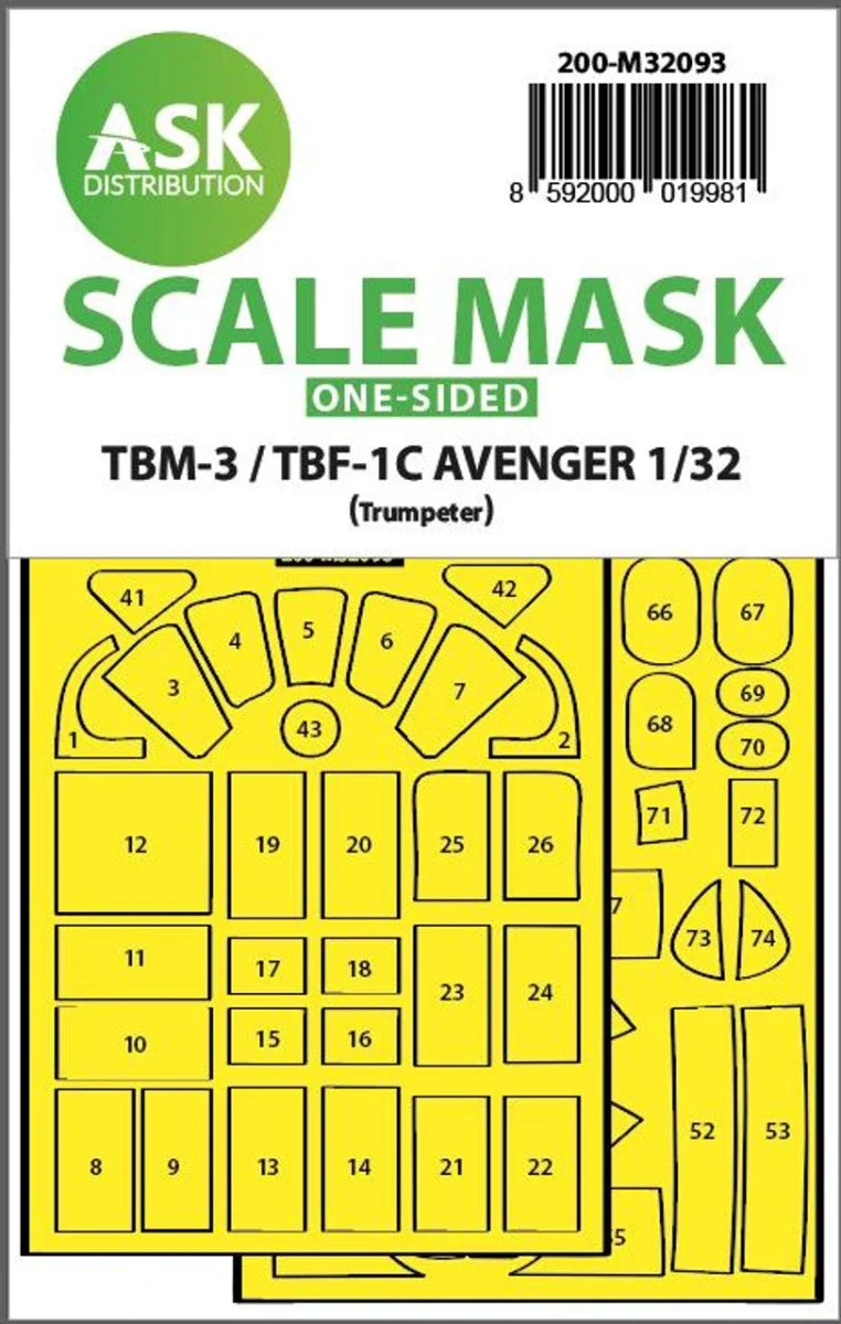 Art Scale 1/32 Art Scale TBM-3/TBF-1C one-sided express fit mask for Trumpeter