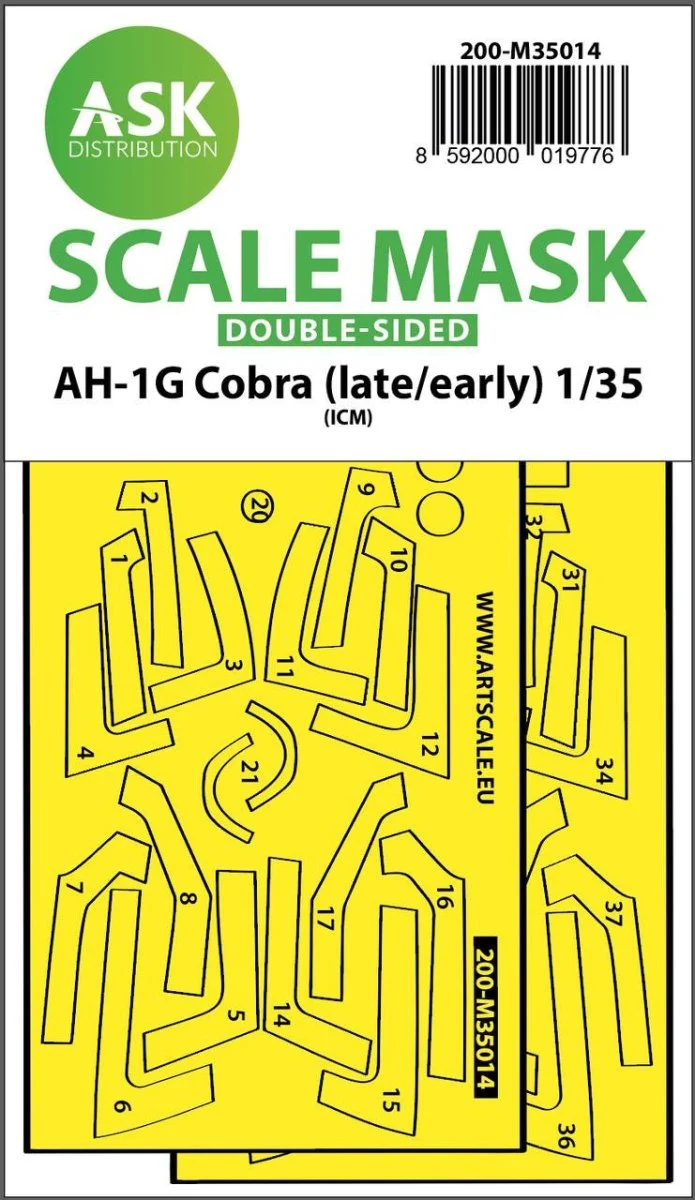 Art Scale 1/35 Art Scale AH-1G Cobra (early/late) double-sided express fit painting mask for ICM