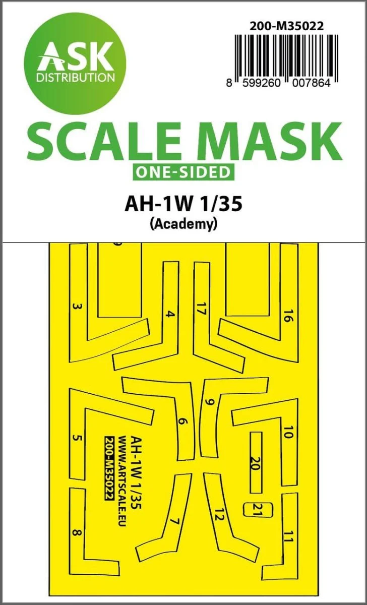 Art Scale 1/35 Art Scale AH-1W one-sided express fit painting mask for Academy
