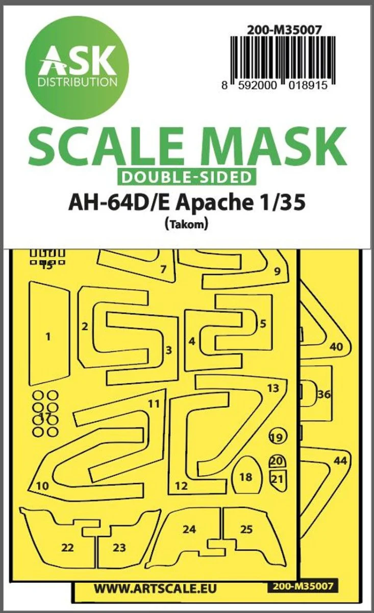 Art Scale 1/35 Art Scale AH-64D/E double-sided fit express mask for Tacom