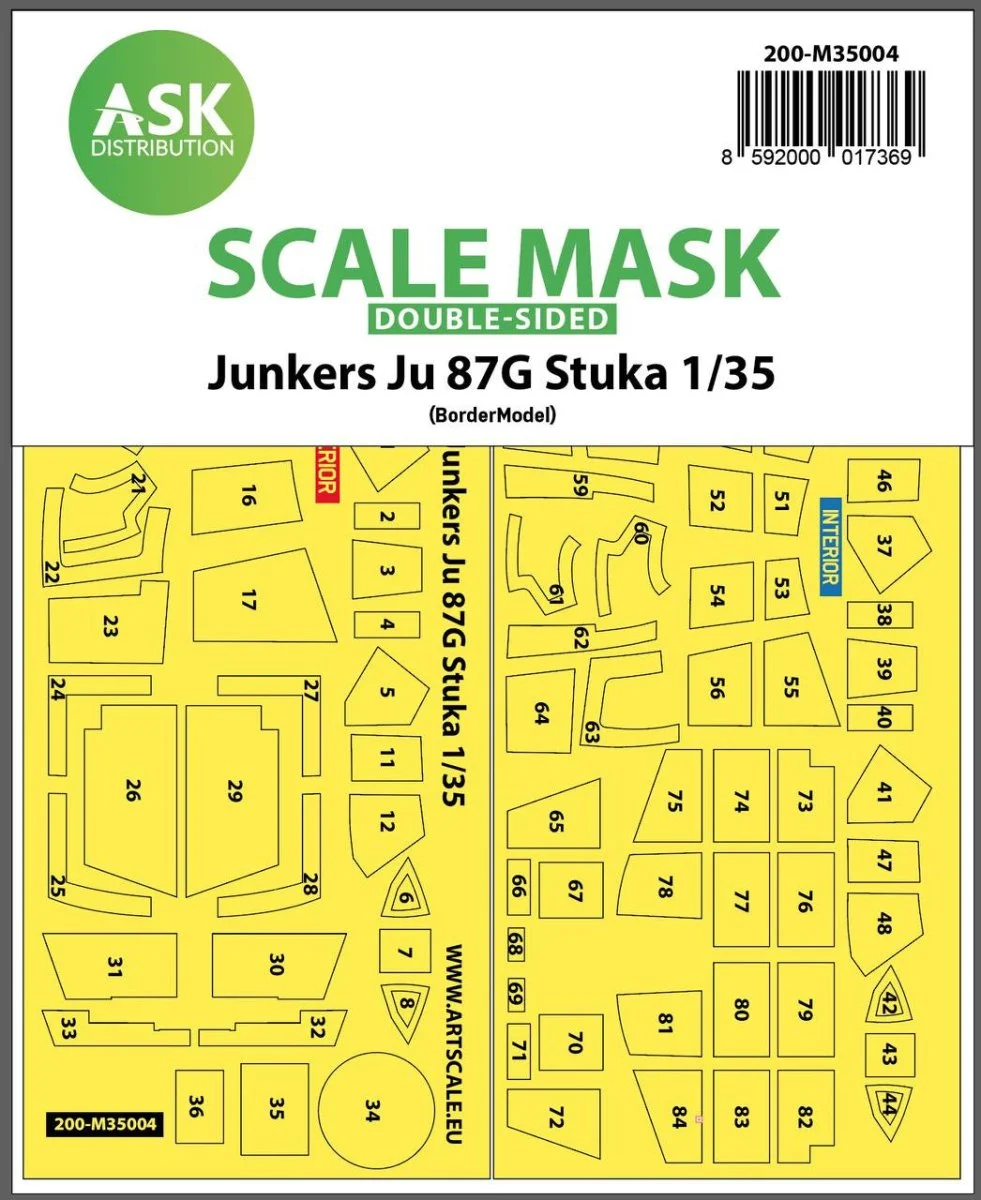 Art Scale 1/35 Art Scale Junkers Ju 87G Stuka double-sided painting mask for Border Model