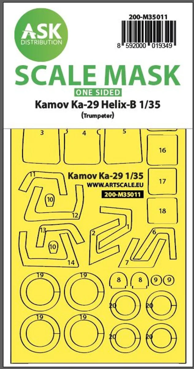Art Scale 1/35 Art Scale Kamov Ka-29 Helix-B one-sided painting mask forTrumpeter