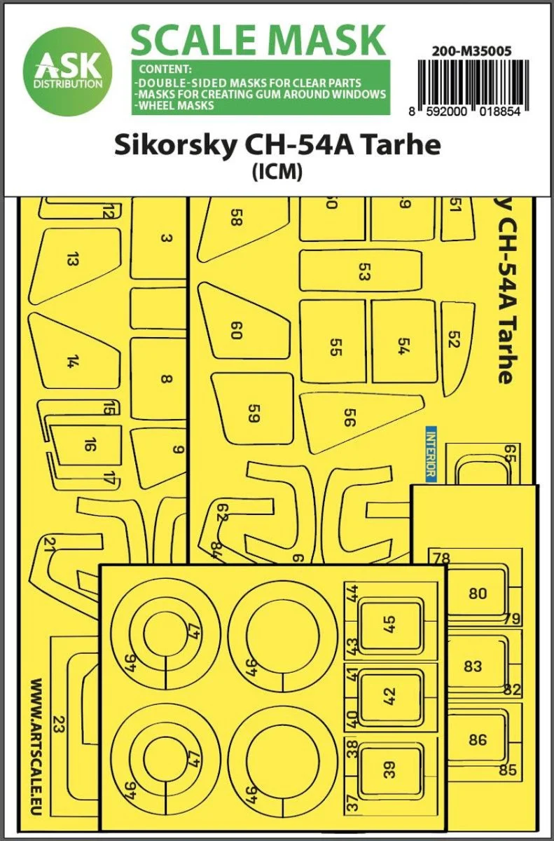 Art Scale 1/35 Art Scale Sikorsky CH-54A Tarhe double-sided express fit mask for ICM