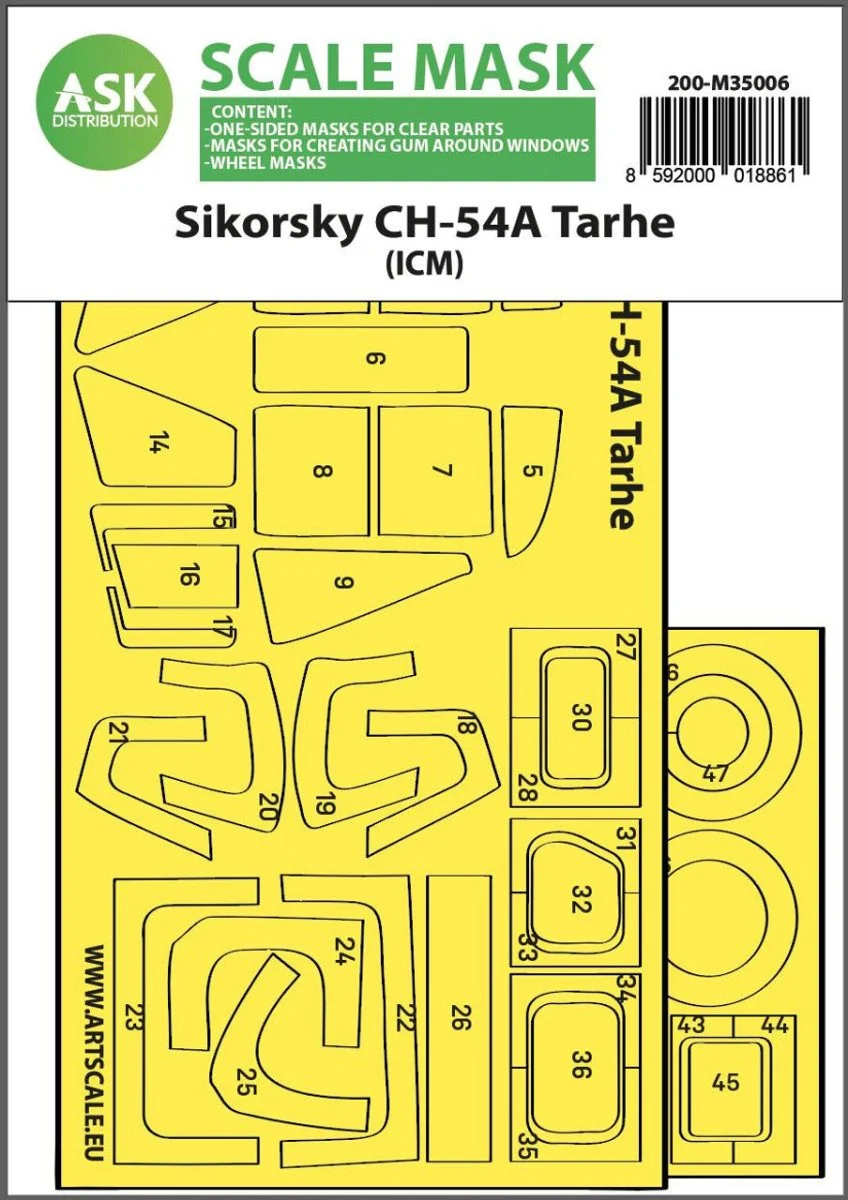Art Scale 1/35 Art Scale Sikorsky CH-54A Tarhe one-sided express fit mask for ICM